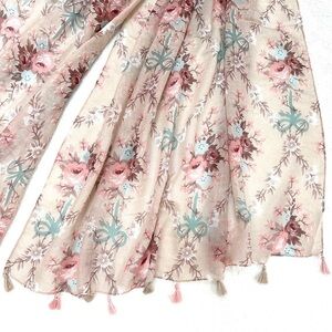 Luxury Tassel Floral Print Scarf Shawl